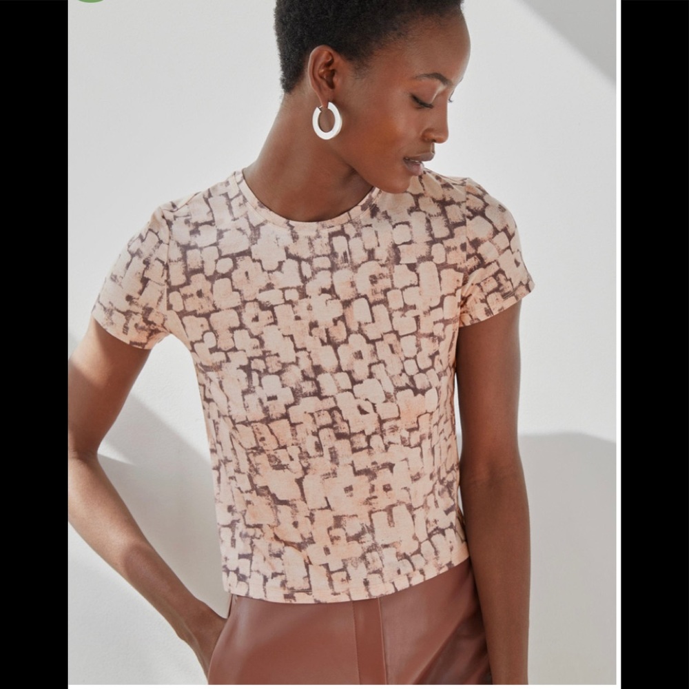 Aritzia NWT Babaton Everyday T-Shirt Fawn Pink/Gull Grey